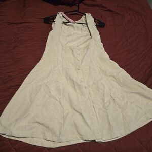 SHEIN Cream Button-Front Mini Dress